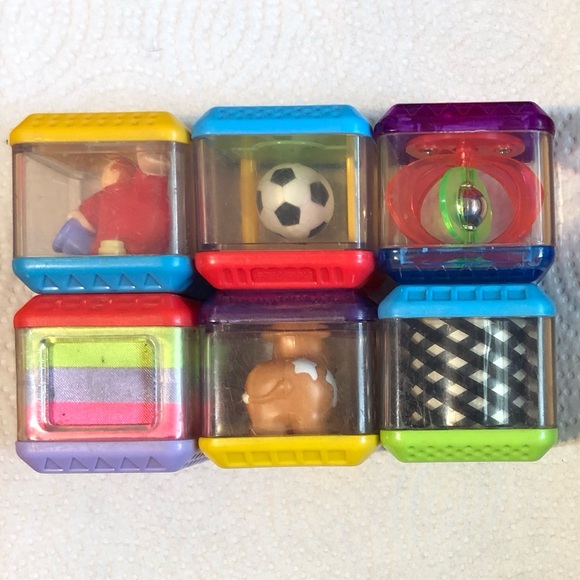 6 Vintage Fisher Price Peek-A-Boo Blocks. Mixed Themes. Set #4. - Picture 2 of 8
